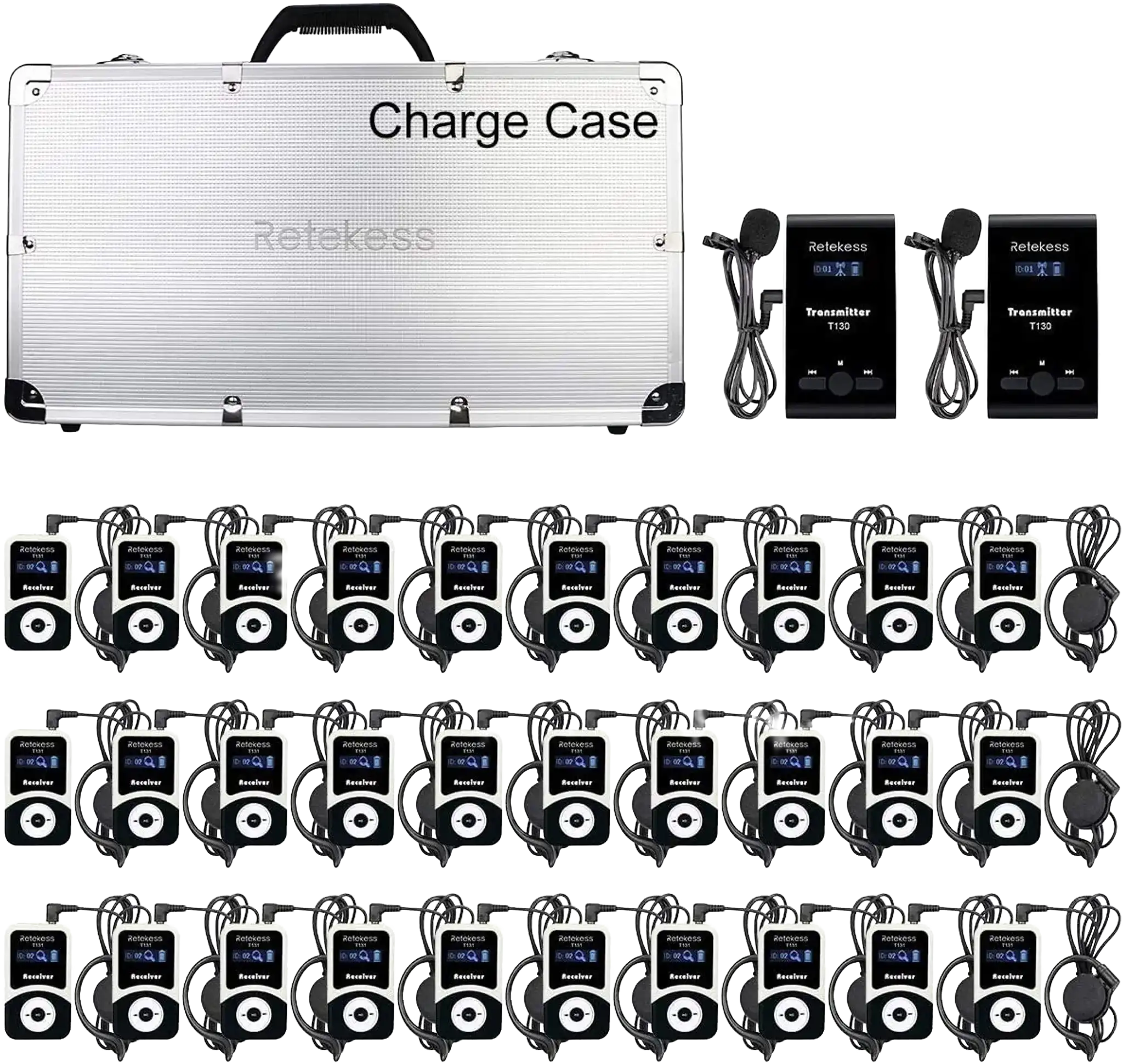 Wireless Reiseleitersystem und Tour Guide System im 32er Ladekoffer zur Miete bei PvD Events & Technik.
