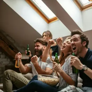 Viewing Technik Set S mit Beamer, Stativ-Leinwand und Soundanlage für kleine Fußball-Events in OWL.