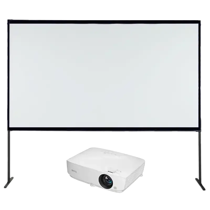 Kompaktes Full-HD Beamer-Set mit Stativ-Leinwand für private Filmabende, Gaming und Diashows in OWL.