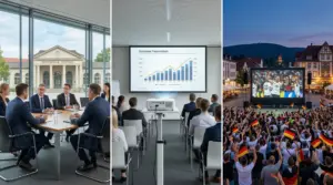 Triptychon Medientechnik Bad Nenndorf: Professionelle Projektionen für Business-Events in der Wandelhalle, B2B-Seminare und Public Viewing.