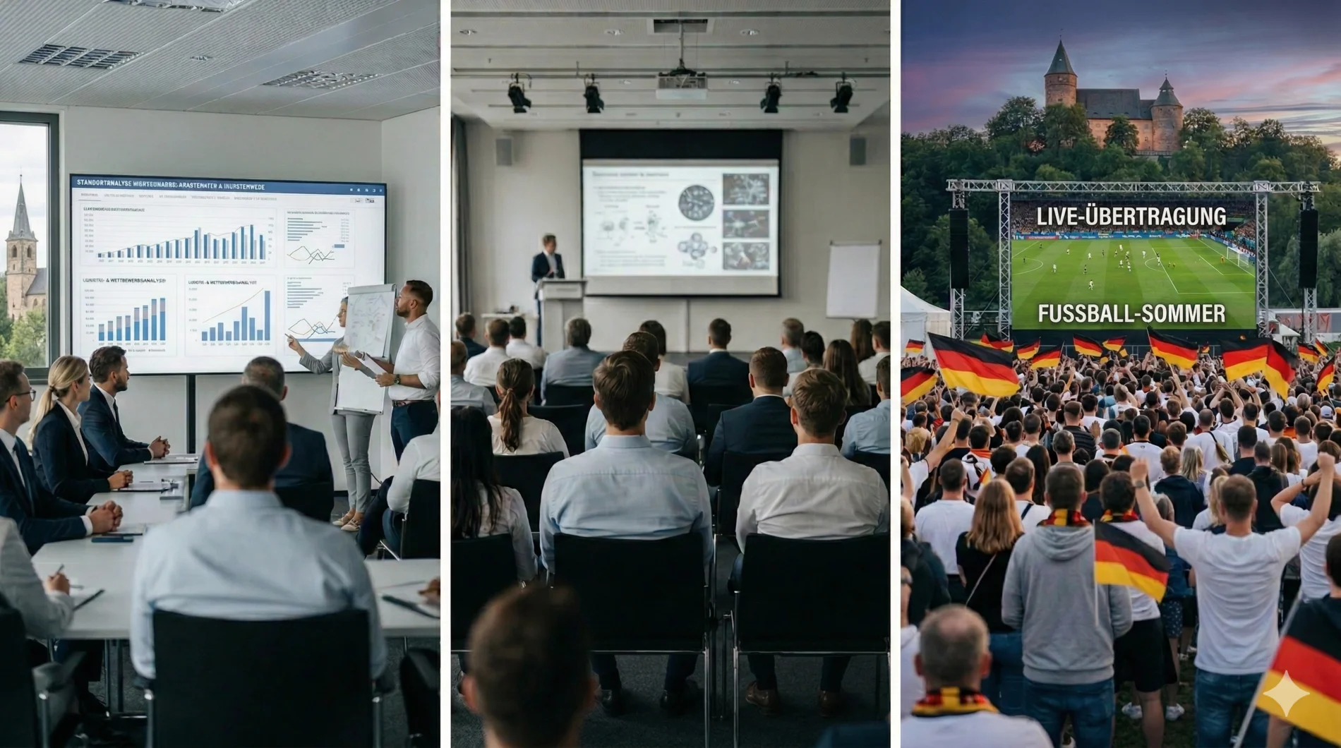 Triptychon Medientechnik Kirchlengern: Professionelle Projektionen für Firmen-Events, Seminare und Public Viewing in Kirchlengern.