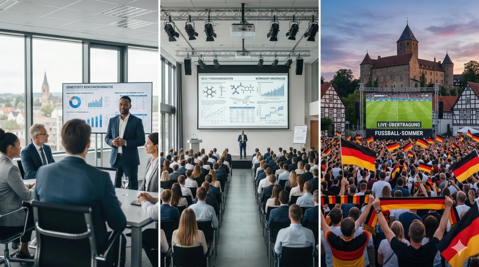Triptychon Medientechnik Spenge: Professionelle Projektionen für Firmen-Events, Seminare und Public Viewing in der Stadt Spenge.