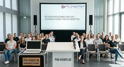 Lichtstarke Beamer für Firmenpräsentationen und Kulturevents in der Detmolder Innenstadt.