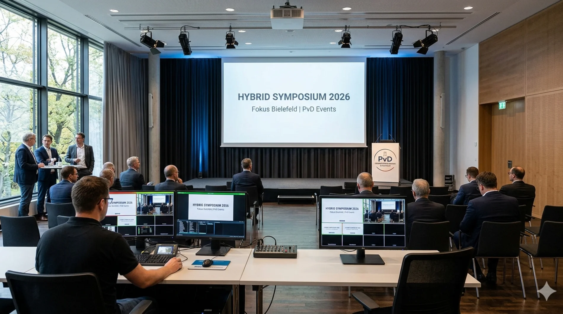 Professionelle mobile 4K-Videoregie und Kameras für ein Hybrid-Event in Bielefeld von PvD.