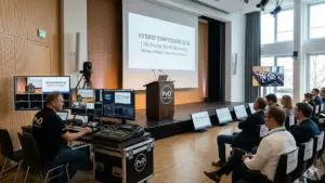 Professionelle Konferenztechnik und Hybrid-Streaming für ein Symposium im Altkreis Lübbecke von PvD - Events & Technik.